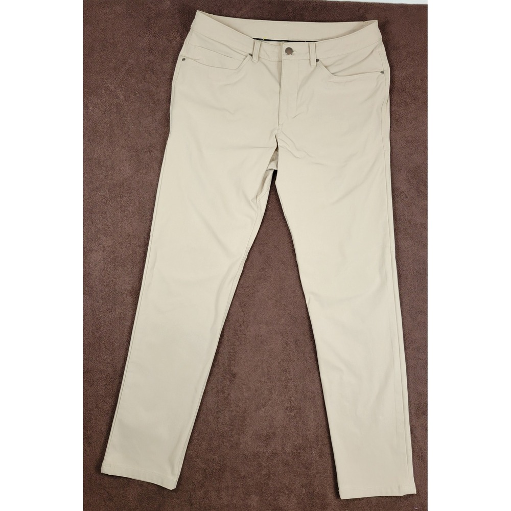 Lululemon ABC Pant Slim Warpstreme Tan Khaki Mens 32x30 LM5AD9S